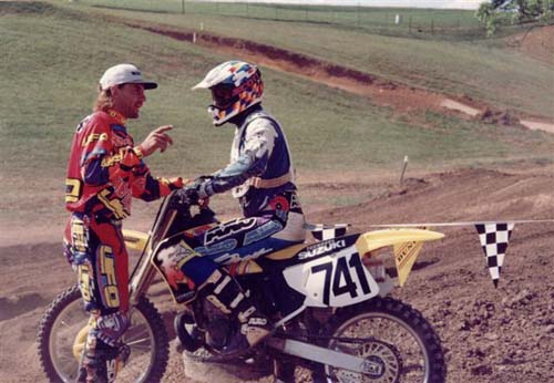 Guy Cooper giving advise at Muddy Creek MX 1995